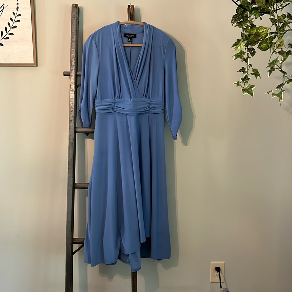 Perceptions New York Cornflower Blue Fit & Flare Dress.  Very Flattering!